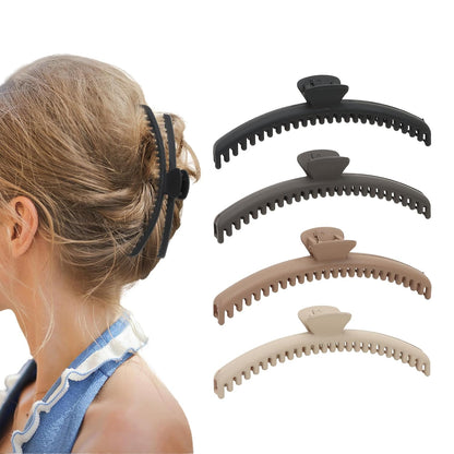 Hair Claw Clips for Women Girls 4Pcs Hold Everything Claw Clip Big Hair Clips for Thin Hair Claw Clip Pack Strong Hair Clips for Styling Hair Claws Accessories Small Gifts for Women