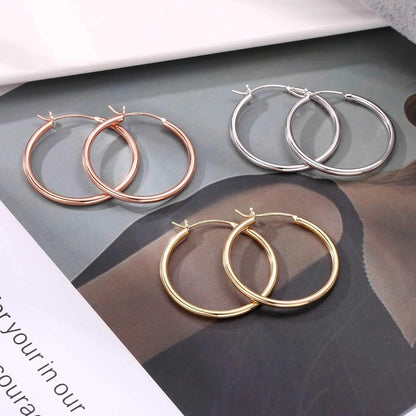 Gold Plated Hoop Earrings for Women - Hypoallergenic 14K Gold Plated Hoops Earrings Set for Sensitive Ears Earring Stack for Women Trendy Jewelry Gifts Lightweight 13-60Mm
