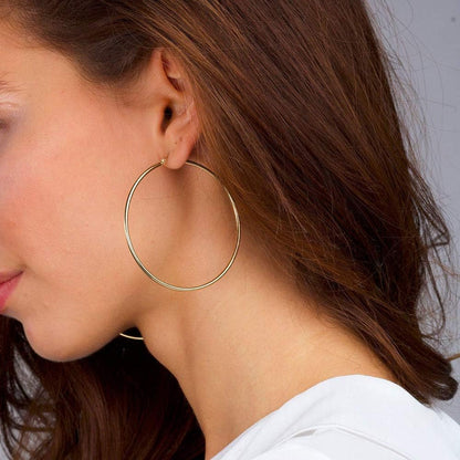 Gold Plated Hoop Earrings for Women - Hypoallergenic 14K Gold Plated Hoops Earrings Set for Sensitive Ears Earring Stack for Women Trendy Jewelry Gifts Lightweight 13-60Mm