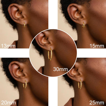 Gold Plated Hoop Earrings for Women - Hypoallergenic 14K Gold Plated Hoops Earrings Set for Sensitive Ears Earring Stack for Women Trendy Jewelry Gifts Lightweight 13-60Mm
